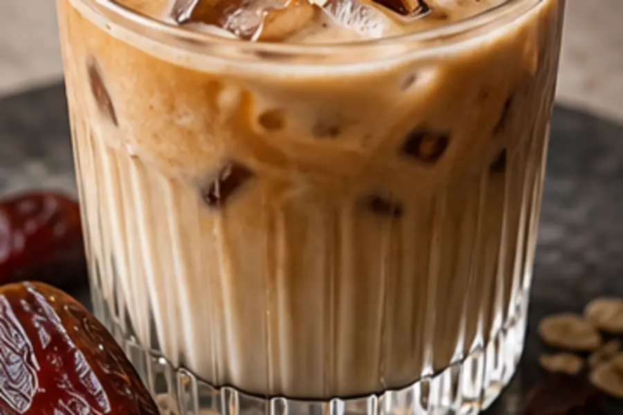 Editorial visual for Date and Oat Latte