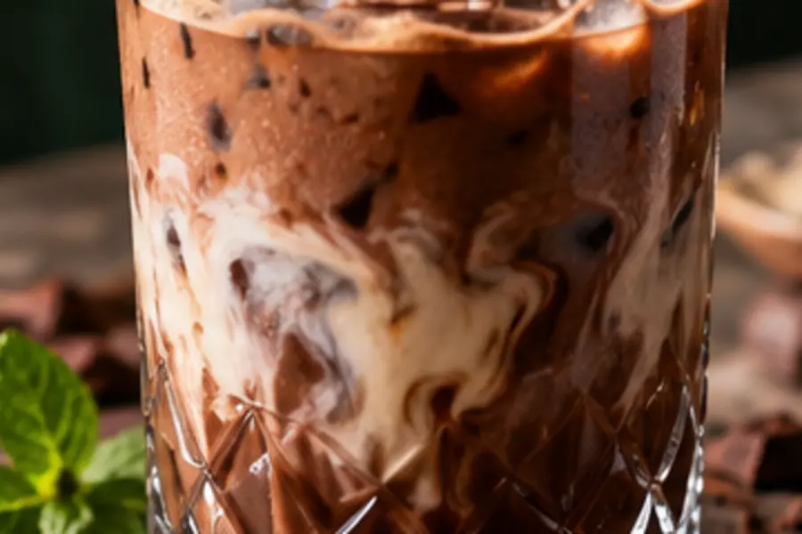 Editorial visual for Mint Cocoa Iced Coffee