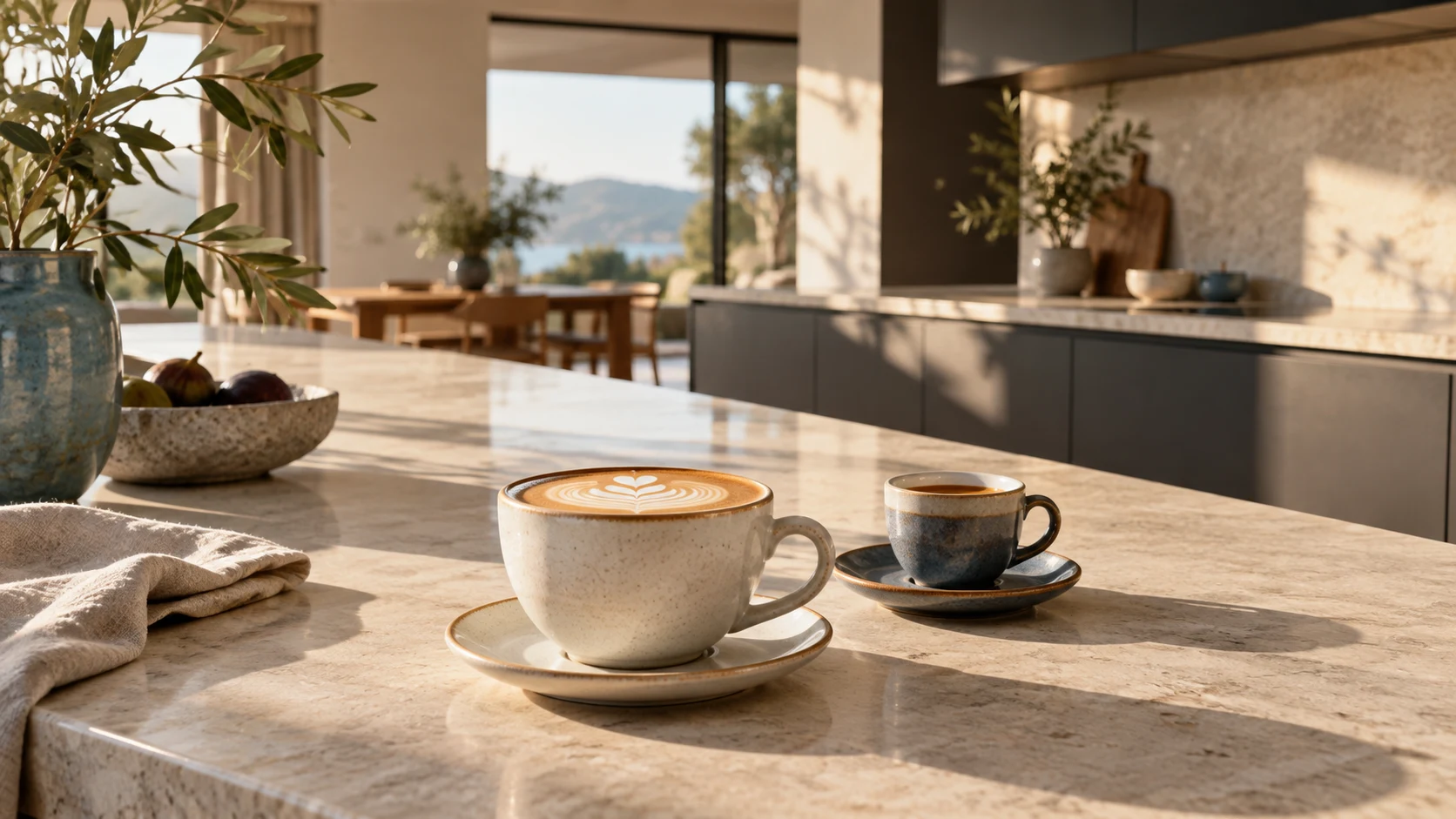 Coffee served in a refined home setting