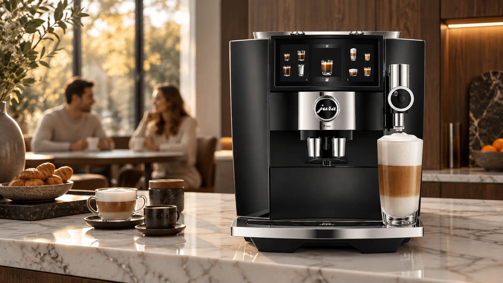 Original illustrative scene featuring Jura J8 Twin · Diamond Black