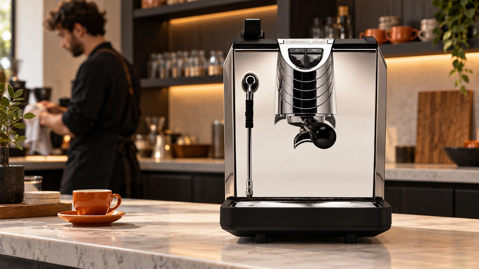 Original illustrative scene featuring Nuova Simonelli Oscar II