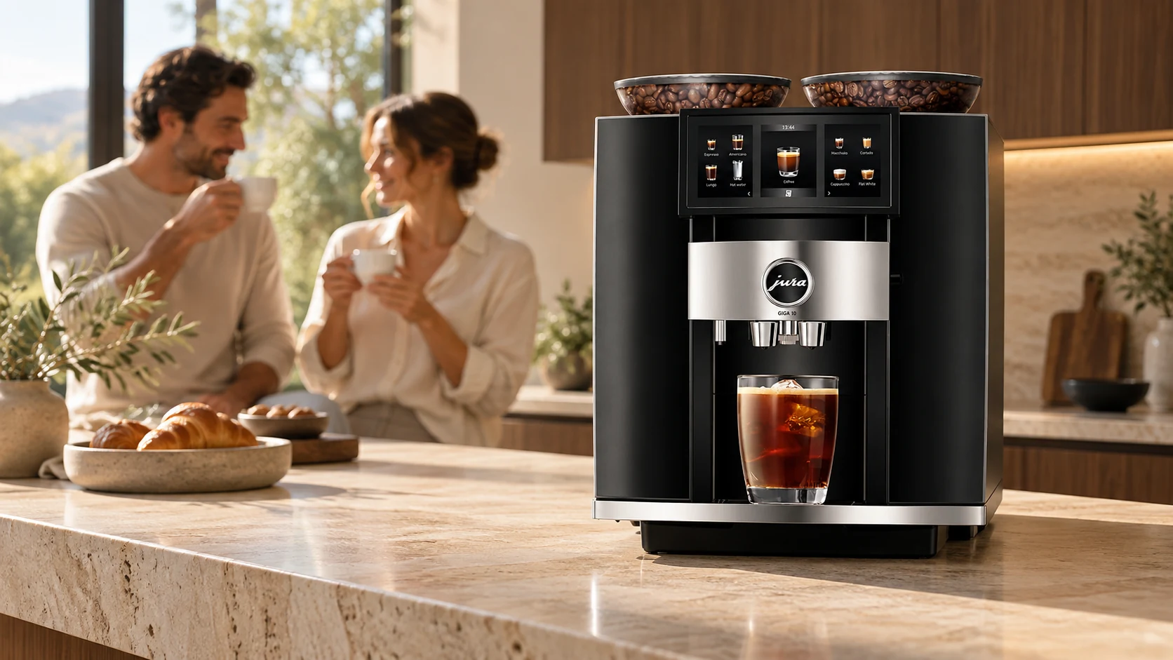 Original illustrative scene featuring Jura GIGA 10 · Diamond Black